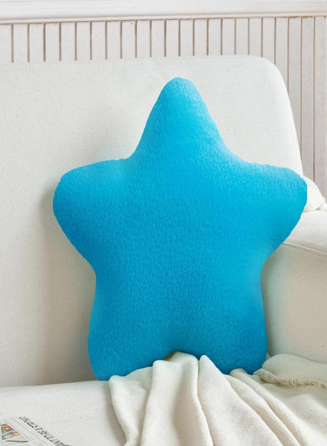 RVA Star Throw Pillow Cute Star Shaped Cushion Soft Room Decor Plush Bolster Cushion for Bedroom Sofa Chair (15inch, Blue) - Image 1